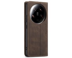Leren Book Case Hoesje voor Xiaomi 14 Ultra - Bookcase - Flip Case - Wallet Case - Bruin