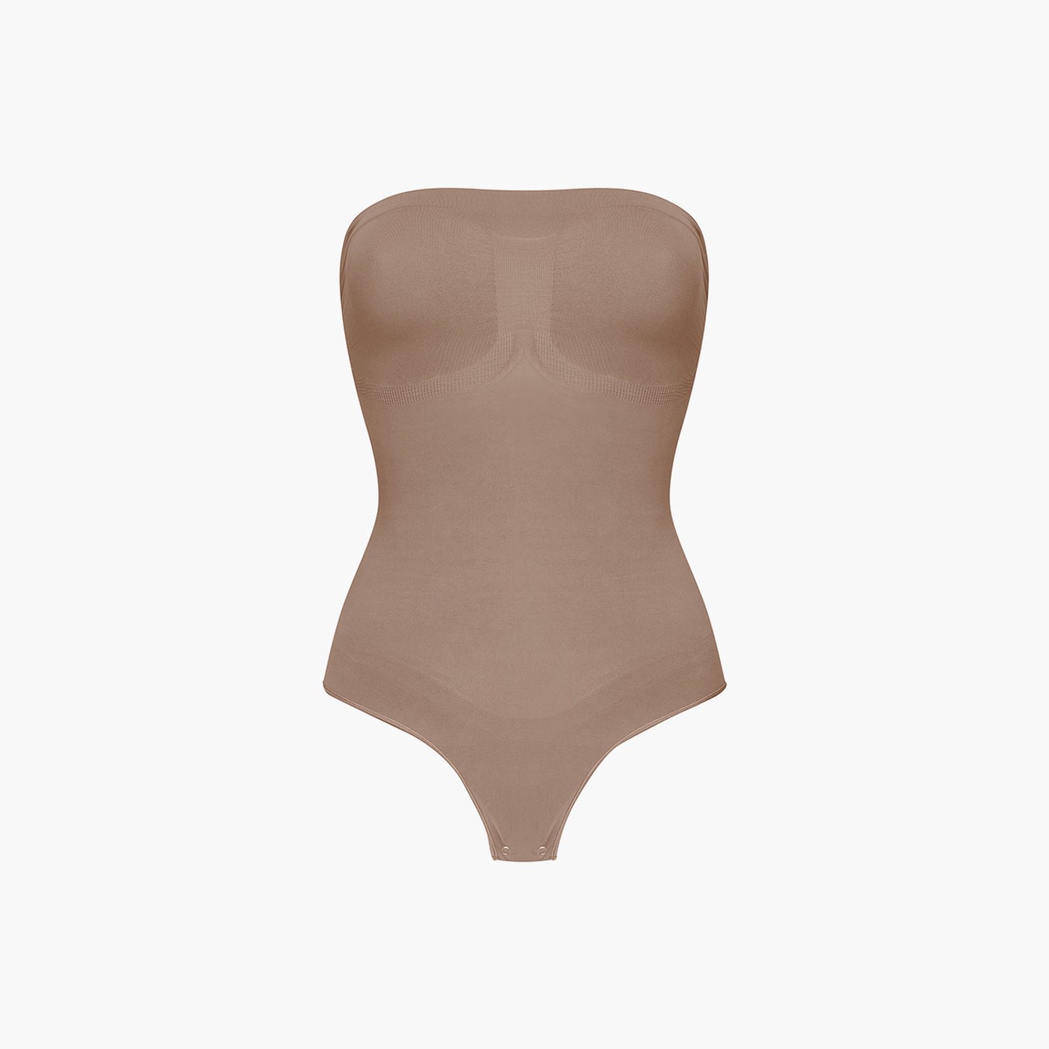 cfab Strapless corrigerende bodysuit met strikjes - Caramel-M - Corrigerende Body - Naadlos - corrigerend ondergoed dames