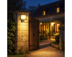 Froadp 2PCS 100W LED-schijnwerper met… - buitenspot, veiligheidslamp, warmwitte schijnwerper zonder stekker, voor tuin, binnenplaats, garage en terras