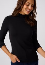 Damart - Fijn geribde T-shirt met opstaande kraag Thermolactyl Sensitive - Dames - Zwart - 42-44 (M)