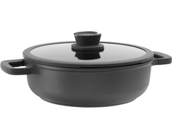 LEO Sauteerpan antikleef met dubbele handgreep en deksel Stone+ - Ø 28cm - Grijs - PFAS-vrij