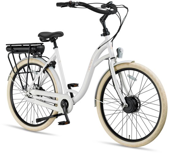 Crown Florence - Elektrische moederfiets - Elektrische damesfiets - Voorwielmotor - Hydraulische schijfremmen - 7 Versnellingen - 28 inch - 50 cm - Mystique — afbeelding 5