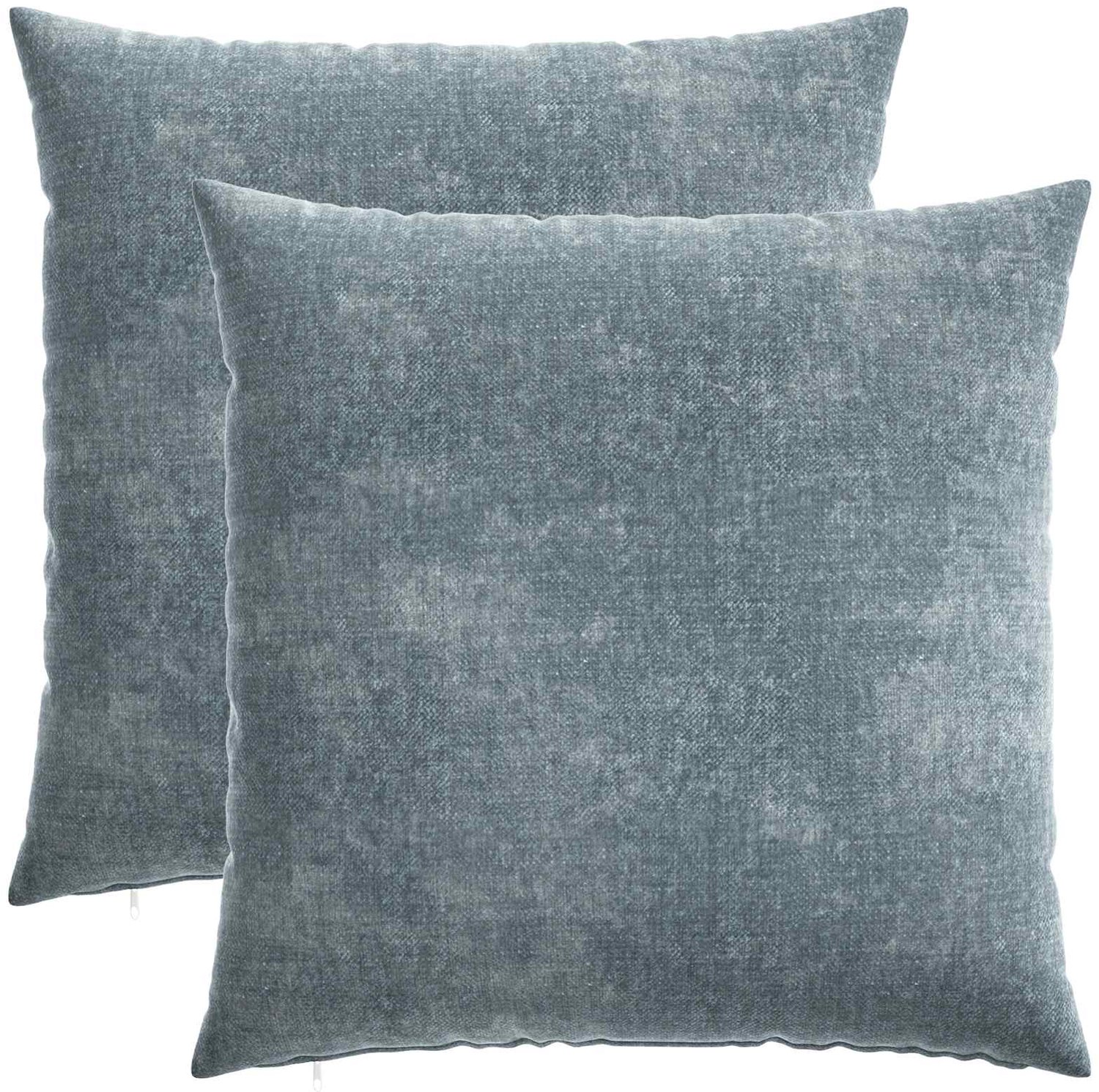 vidaXL Dekenkussen - 2 - st - HEERLEN - Lichtblauw - 55 - x - 55 - cm - Chenille - Stof