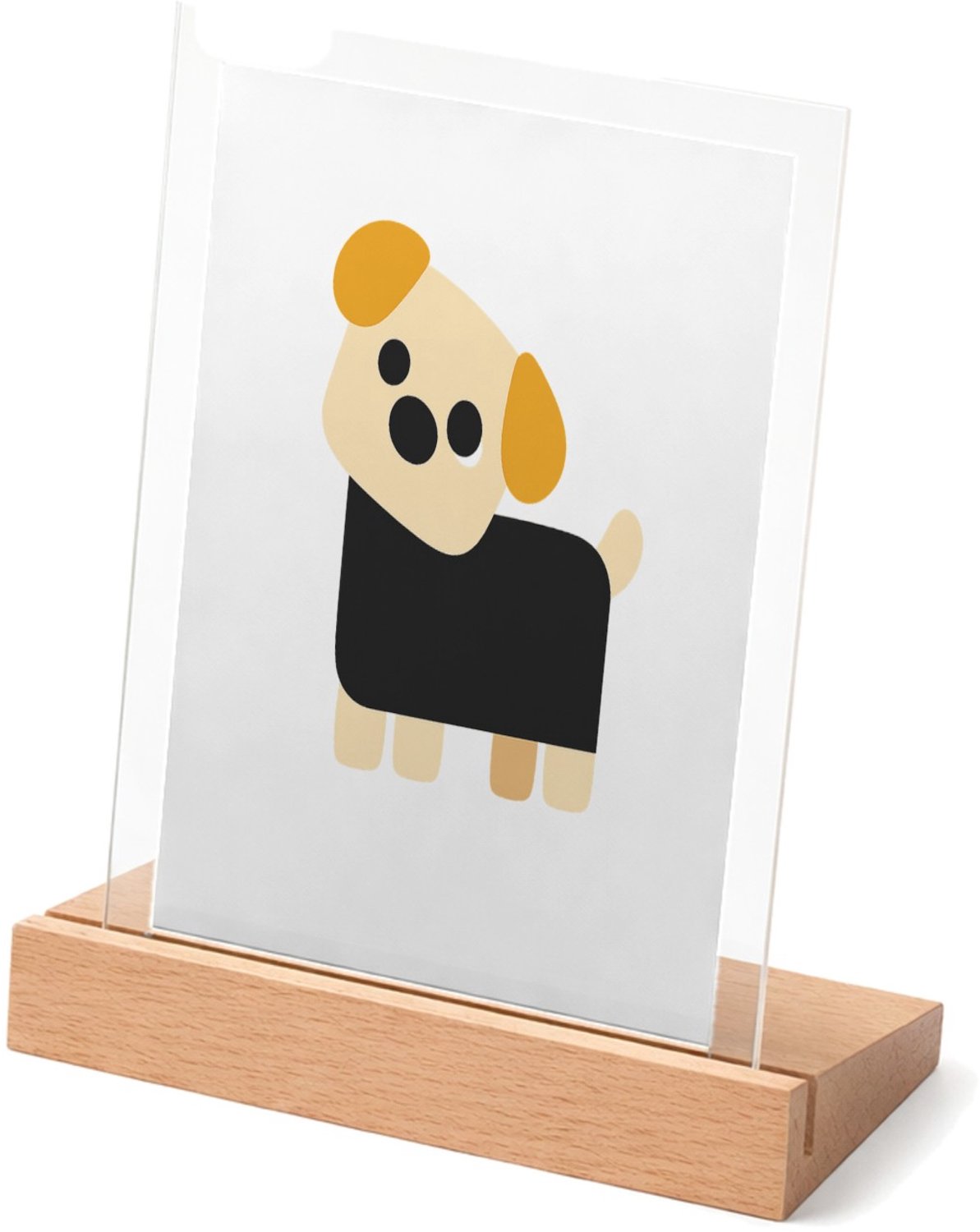 Mr Cadeautjes Glasframe met vaste tekst - design Minimalistische hond met eigenwijze blik | cadeau Wit