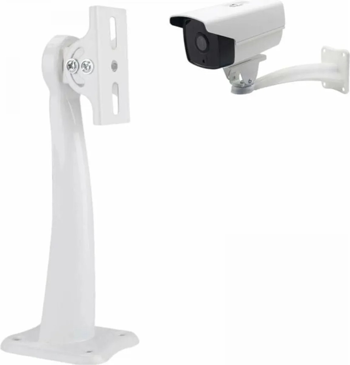 Wandcamera Geschikt voor bewaking, universele wandmontagebeugel Geschikt voor bewakingscamera's, kan aan de muur of het plafond worden gemonteerd, wit.