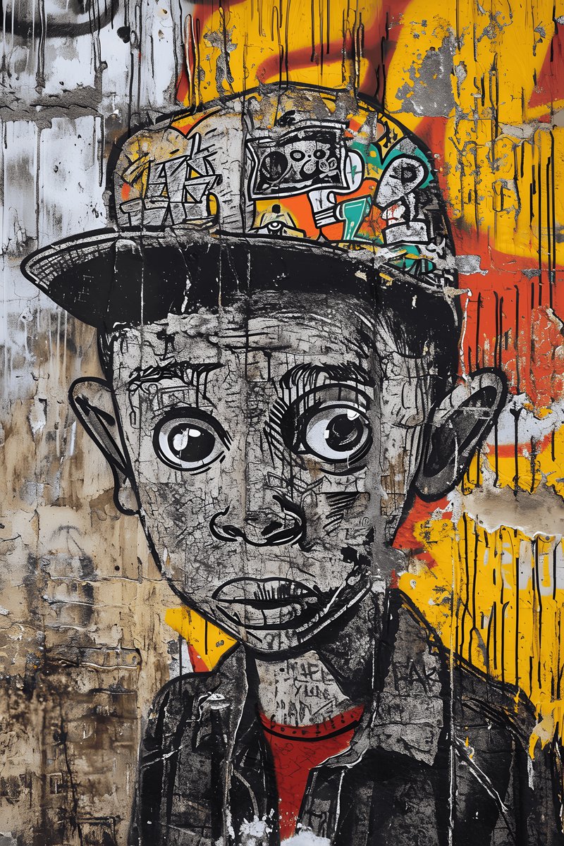 Muur Graffiti Poster - Moderne Kunst - Abstracte - Modern Art - Moderne - Wanddecoratie - posters - formaat 30x40cm - XS2045MT