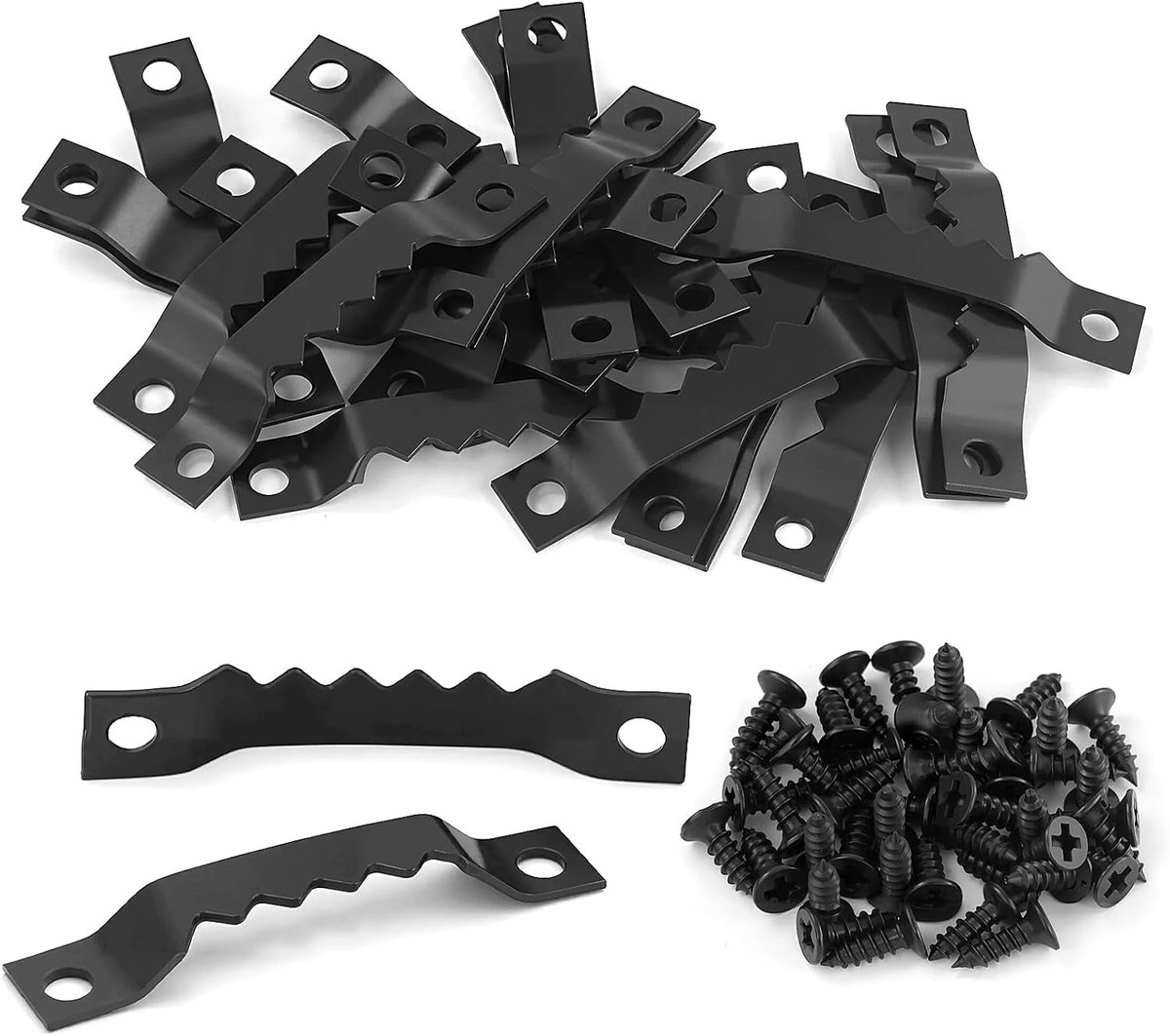 22 stuks gekartelde aanhanger, zwart fotoframe aanhanger, schroef genageld aanhanger, metalen aanhanger, aanhanger voor aanhanger, aanhanger voor genageld