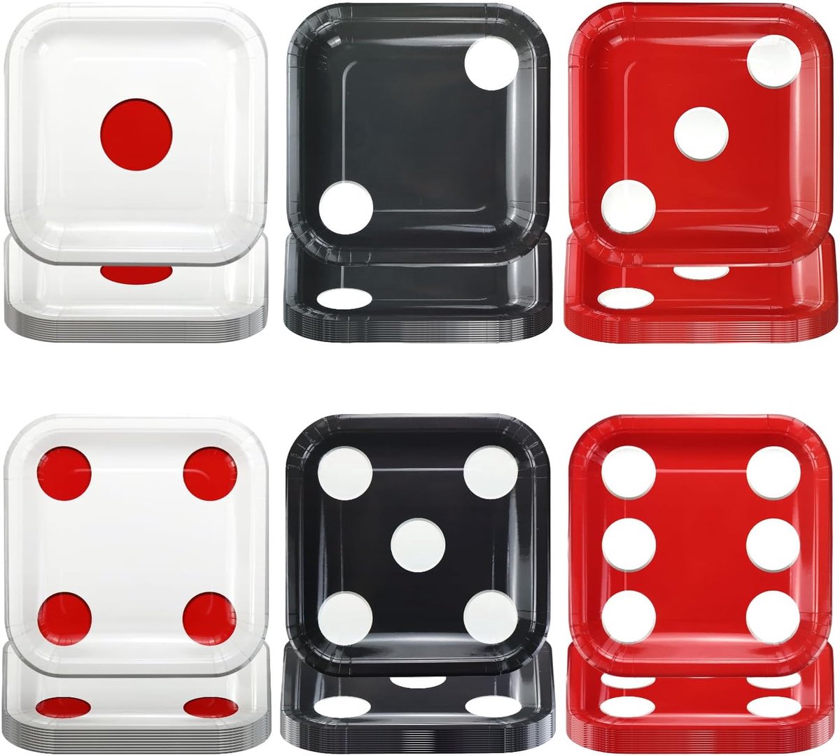 Borden, dobbelsteen thema servies voor casino feestdecoraties Game Night thema feestartikelen