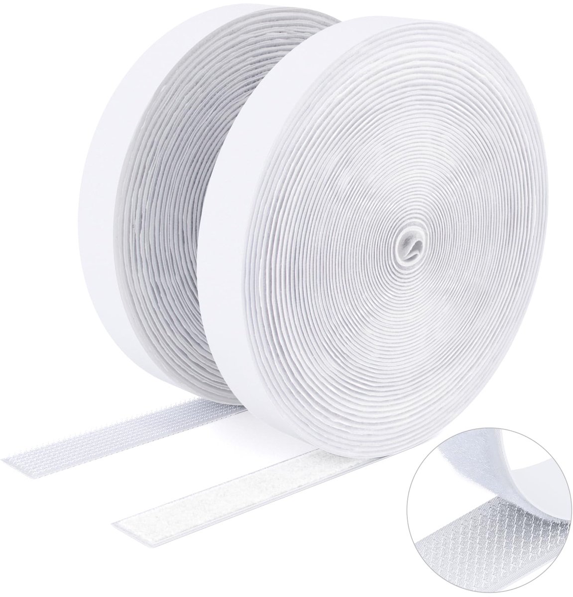 SUTOUG Zelfklevende klittenband, 20 mm x 8 m, duurzame haakband en lusband, extra sterke dubbelzijdige - ShopVlot
