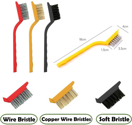 Voegenborstel set - Spleetreiniger - Kleine ruimtes reinigen - Ergonomisch handvat - 7 stuks - Grijs — afbeelding 5