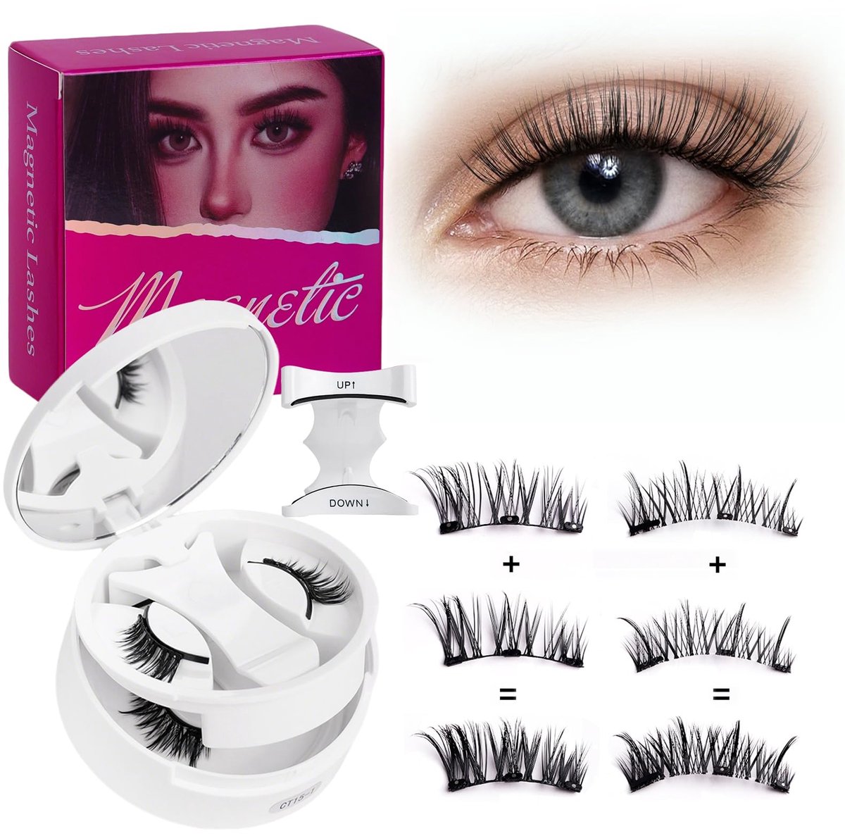 Magnetische wimpers, magnetische wimpers zonder eyeliner, magnetische wimpers met applicator, magnetische wimpers met - ShopVlot