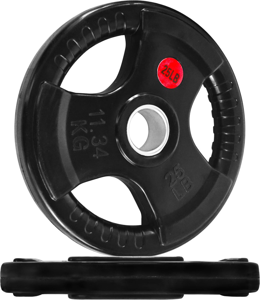Signature Fitness Olympische 2 inch gietijzeren plaat halterschijf voor krachttraining en gewichtheffen, rubberen - ShopVlot