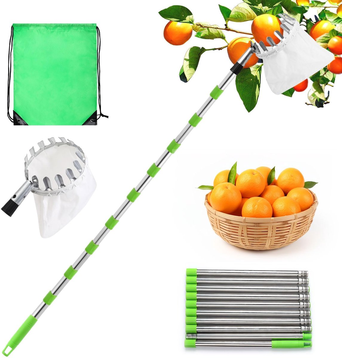 Edencomer Fruitplukker met telescopisch handvat, 4,2 m appelplukker - ShopVlot