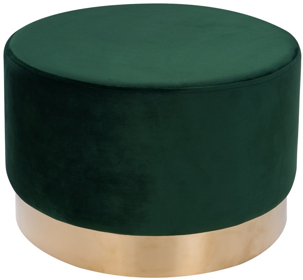 Padiro ronde poef Ø 55 x 43 cm - donkergroen - fluweel - metalen voet