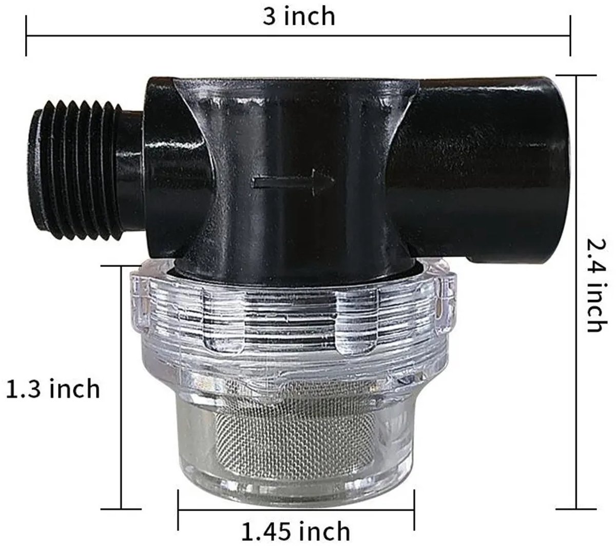 Crêpefilters Geschikt voor waterpompen, geschikt als vervangende kranen in campers Geschikt voor een 1/2-liter motor, uitgerust Geschikt voor WFCO- of Shurflo-waterpompen.