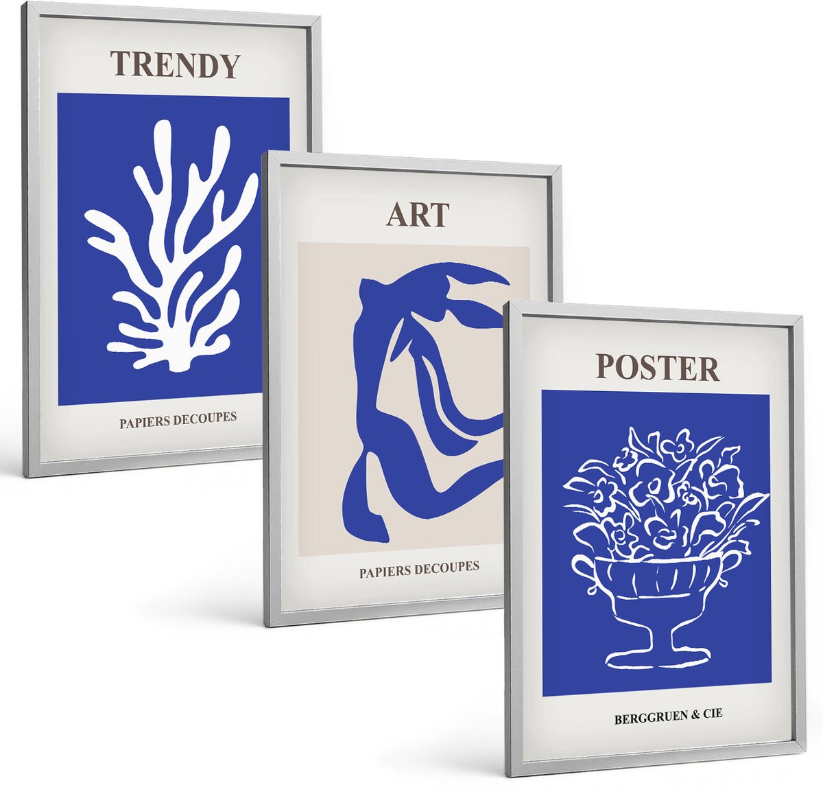 Coloray 3-Delige Schilderij Set - Abstracte Kunstposters Van Henri Matisse - 40 x 60 cm - Muurdecoratie - Wanddecoratie - Slaapkamer