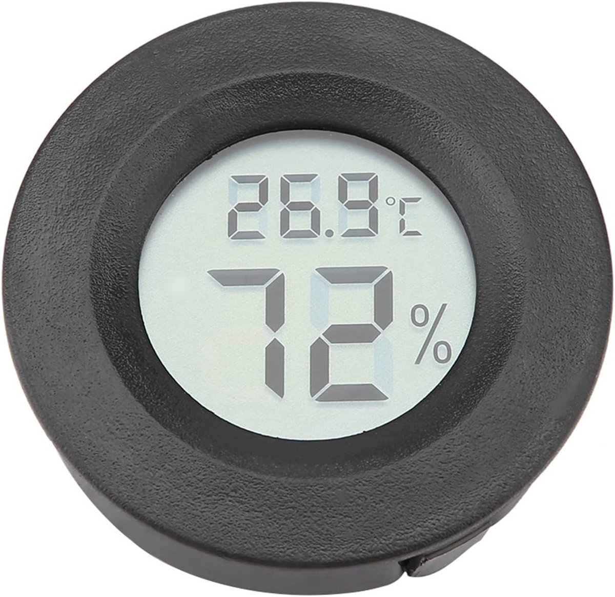 Mini digitale hygrometer thermometer binnenluchttemperatuurmonitor met groot LCD-scherm en achtergrondverlichting voor reptielen (zwart)