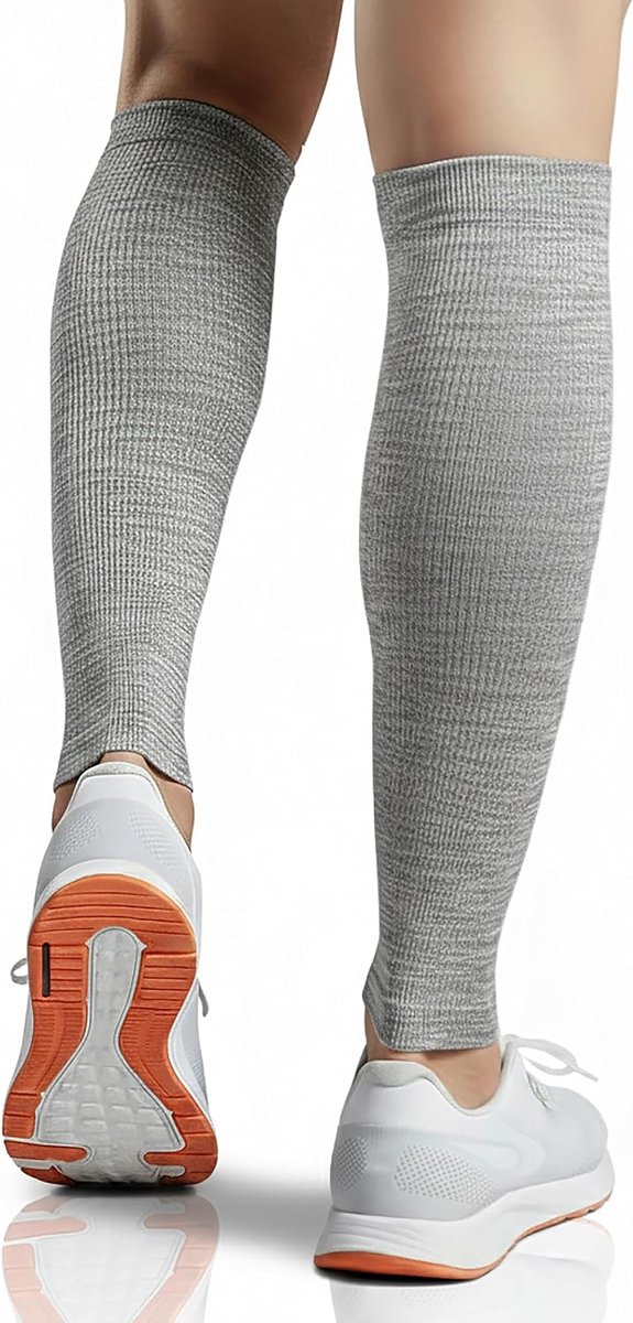 Kuit Compressie Sleeves, Steunkousen zonder Voet, Dames, Heren | Ondersteunt spierscheuren, hardlopen, krampen, herstel, beensteun voor sport, reizen, comfort de hele dag