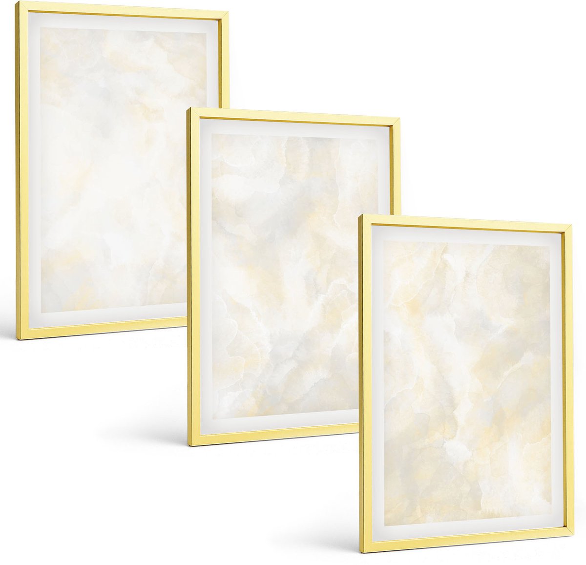 Coloray 3-Delige Schilderij Set - Heldere Texturen, Penseelstreken En Design. - 40 x 40 cm En 40 x 60 cm - Stijlvolle Muurdecoratie - Slaapkamer - Interieur Decoratie