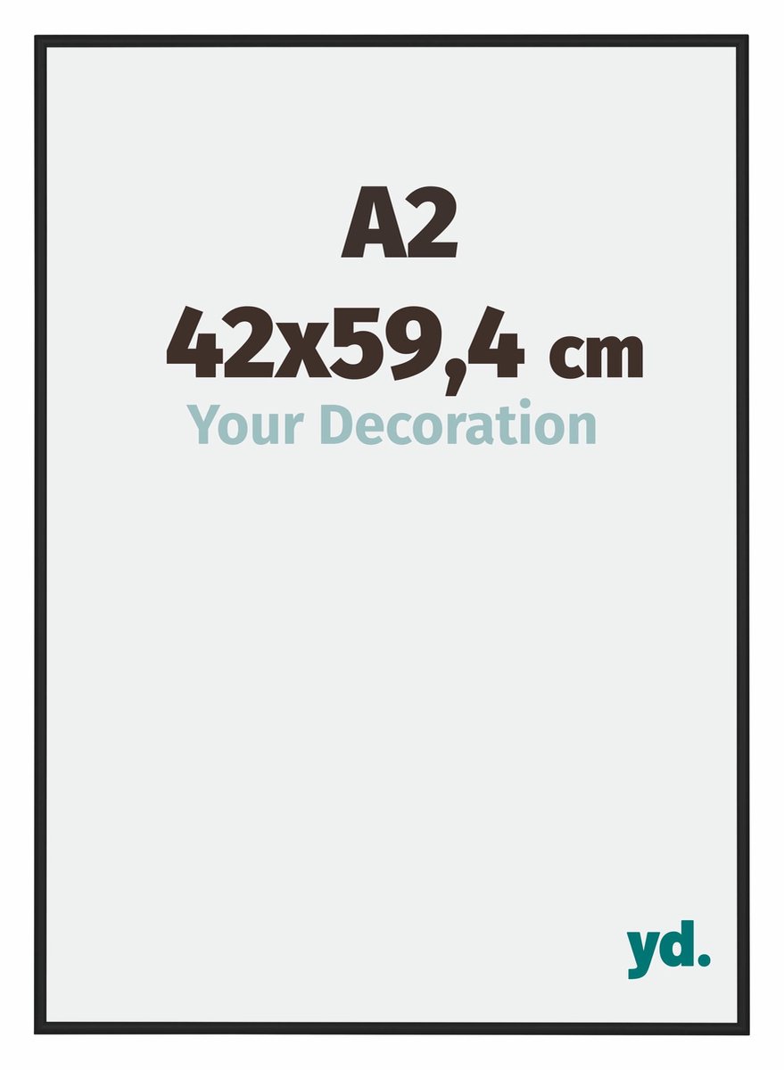 yd. Your Decoration - Fotolijst A2 42x59,4 cm - Aluminium - Zwart Hoogglans - Miami