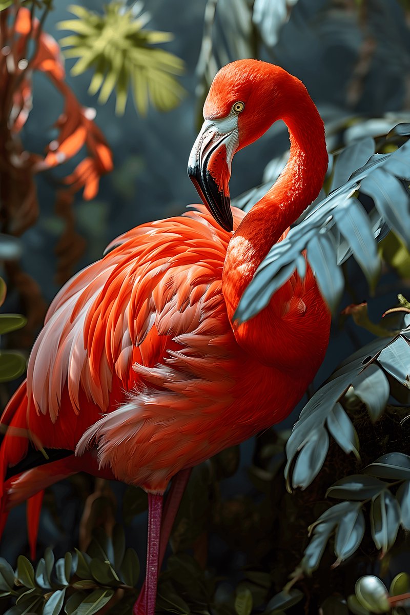 Flamingo Poster - Flamingo in natuur - Dieren - Roze - posters - formaat 70x100cm - Wanddecoratie - L1710MT
