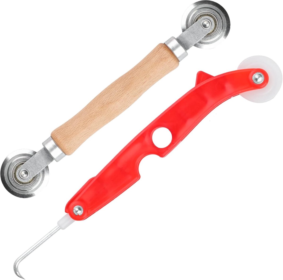 2 stuks Gereedschap Intrekker Inroller voor Stormrand Vliegengaas Stormrandgereedschap Spline Roller, Gereedschap Intrekker Inroller voor Stormrand Rubberkoord, Dubbelwiel Stormrandinroller