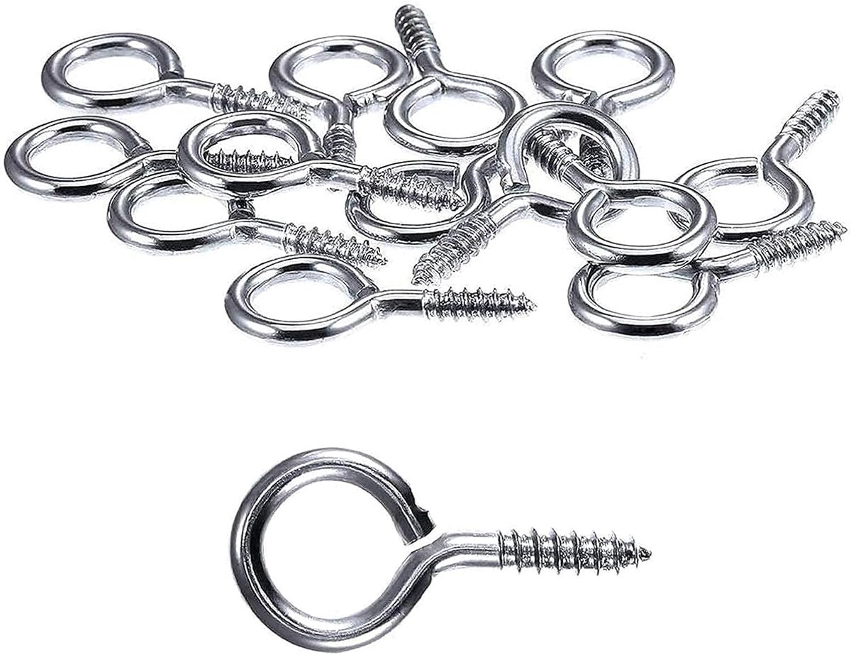 Set van 100 schroefbare wijnstokogen mini oogspelden haken 2,5 x 10 x 26 mm