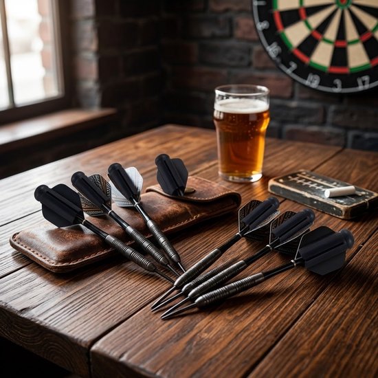 Zwarte dart flight beschermers aluminium 6 stuks darts accessoires flight protectors metalen dopjes voor darts flights bescherming set — afbeelding 2