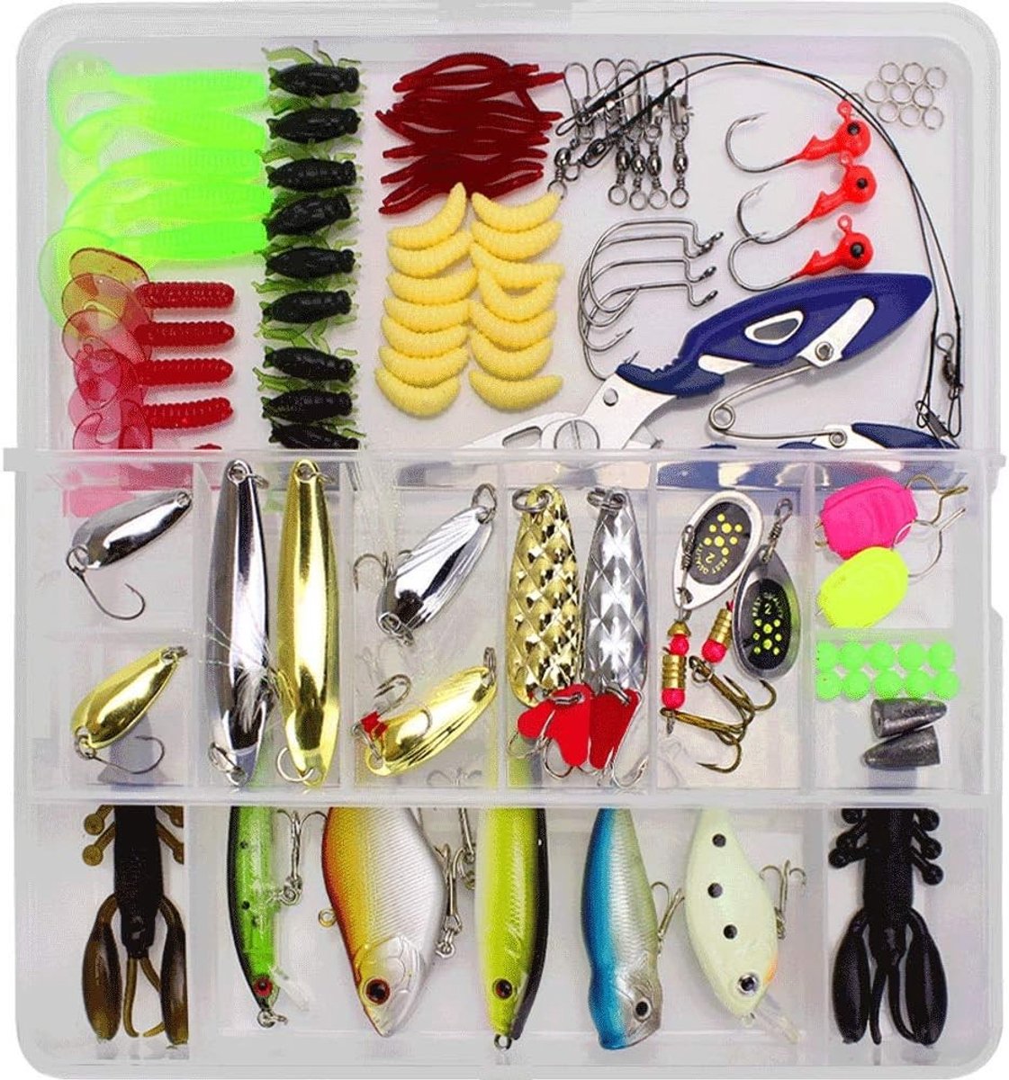 Vis Lokt Kit - Multicolor - 21 x 10,7 x 4,2 cm - Metalen en PVC Vissengerei Set - Voor Vissers en Visliefhebbers