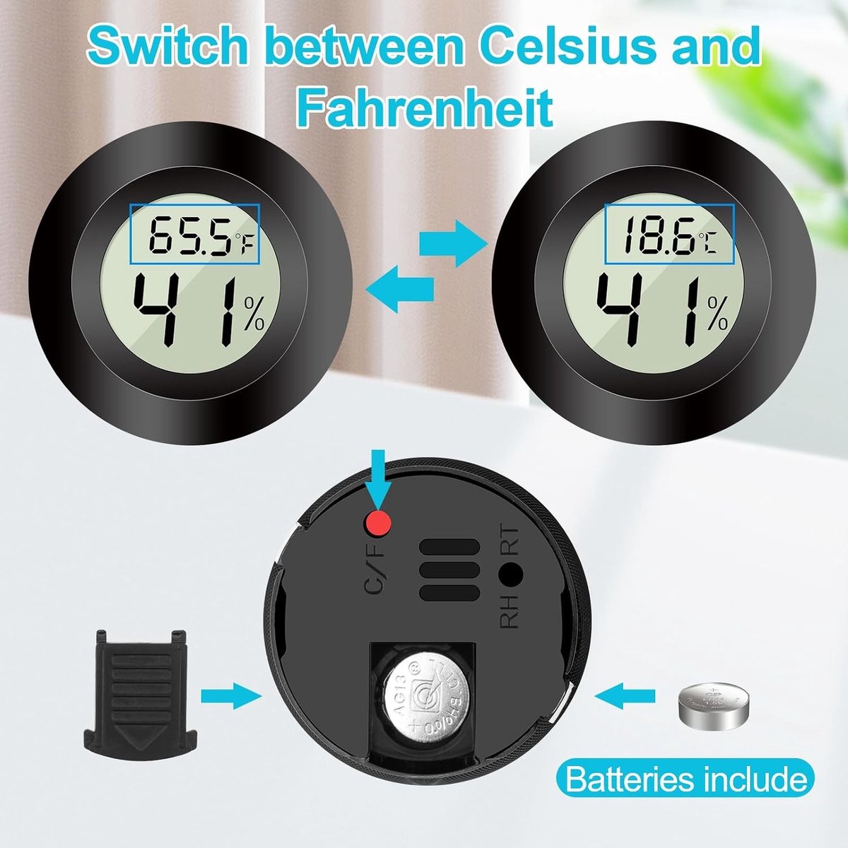 Digitale Mini Hygrometer Thermometer - Wit - Voor Binnen - Digitale Luchtvochtigheidsmeter met LCD-display - Voor Woonkamers en Broeikassen — cadeau in Cadeau-ideeën - foto 3