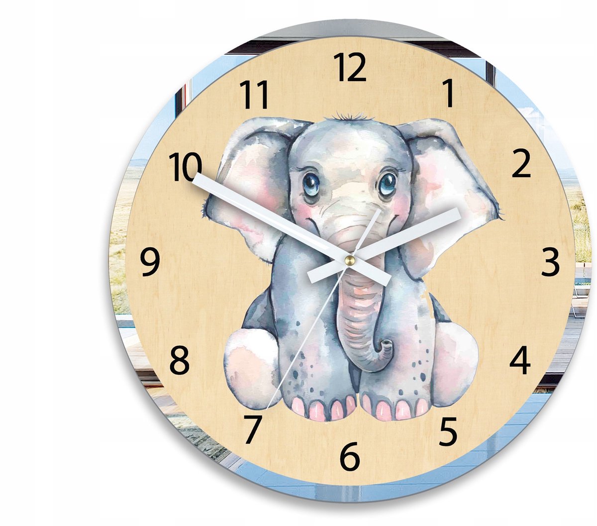 Kinderwandklok Olifant 30cm Stille Beweging - Decoratie Kamer