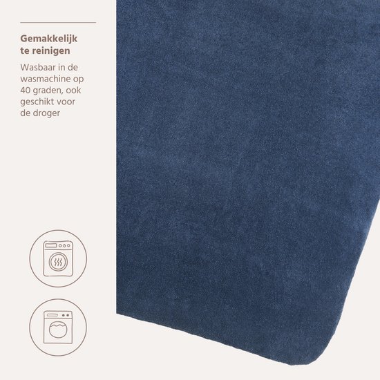 Meyco Baby Uni Aankleedkussenhoes - Badstof - Indigo - 85x75cm — afbeelding 5