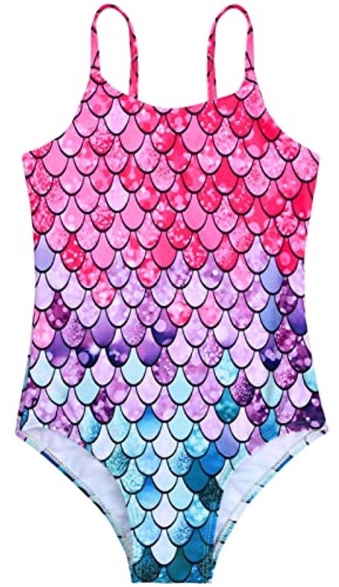 Meisjes Een-Delige Badpak met Zeemeermin Print - Perfect voor Zomerzwemmen en Feesten