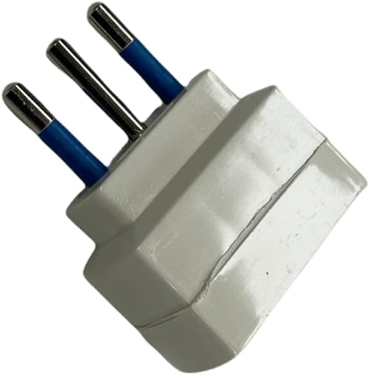 Stekker klein 10 A tweepolige bus 10/16 A verloopstuk kleur wit max 1500 W