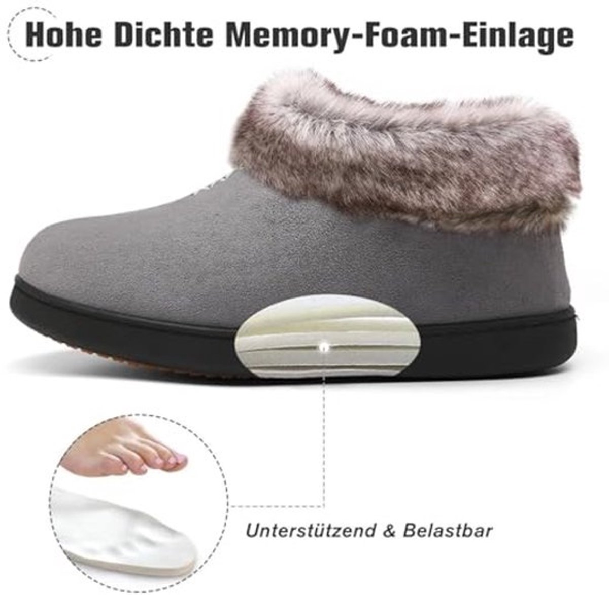 Warme Winter Slippers voor Heren - Memory Foam Pantoffels van Pluche