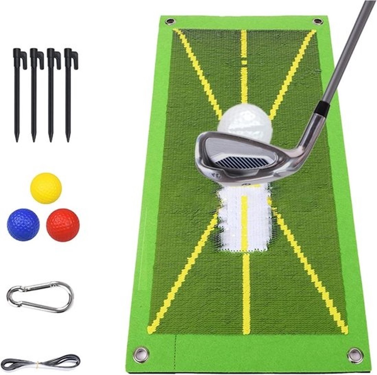 Golf Trainingsmat voor Swinganalyse, Houdingscorrectie en Divot Beheersing - Ideaal voor Binnen en Buiten (50x25cm)