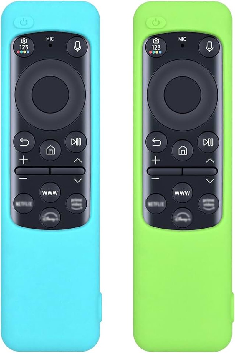 (2 stuks) siliconen beschermhoes vervangende afstandsbediening set voor Samsung BN59-01480A, BN59-01432A, BN59-01455A Solar Smart TV afstandsbediening, 2025 (siliconen, lichtgevende tulbandbloem