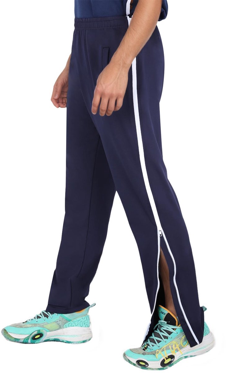 Trainingsbroek voor heren, tear-off revalidatiebroek met doorlopende zijritssluiting, outdoor-trainingspak, casual, atletisch, work-out, joggingbroek