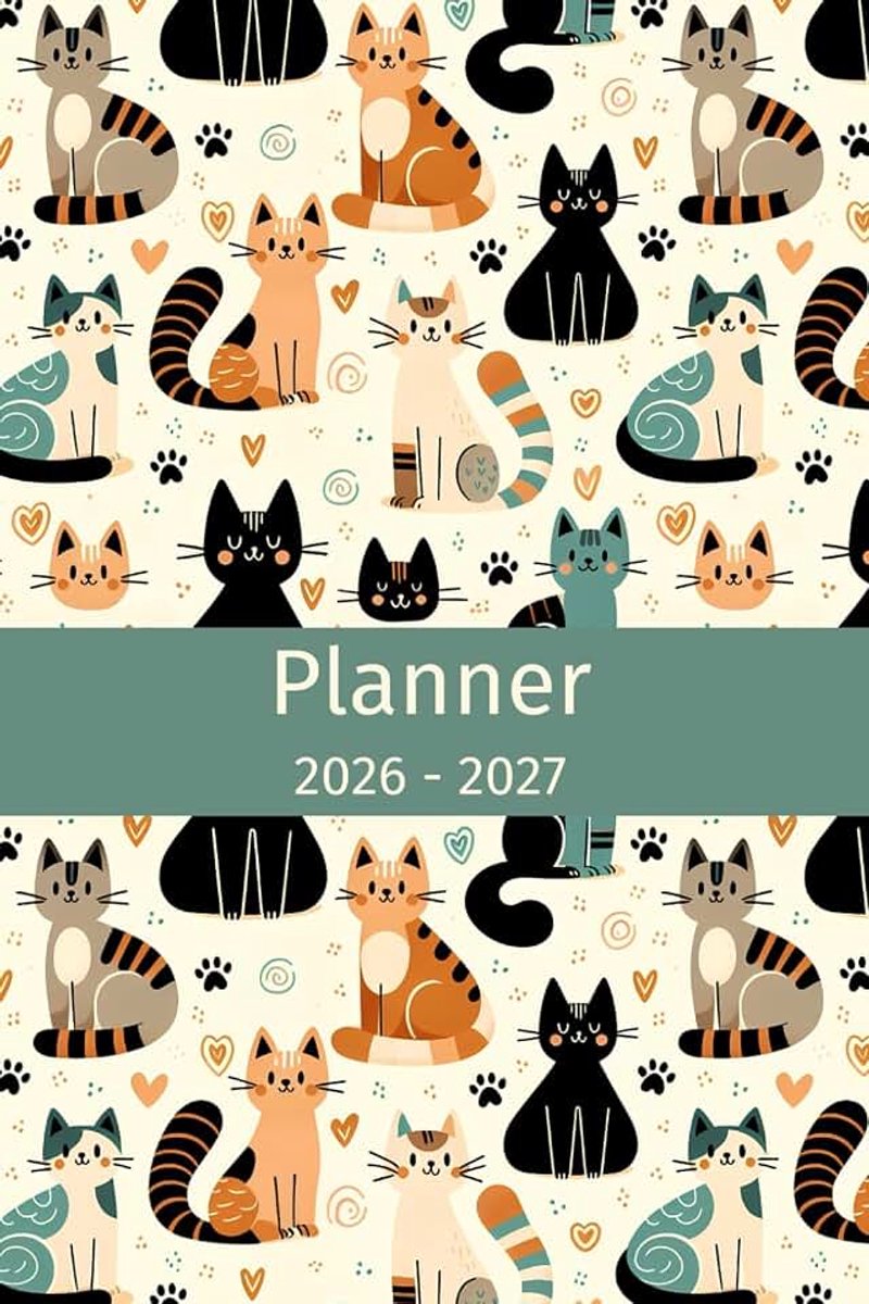 2026-2027: Agenda for Cat Lovers, Gift for Cat Mom, Cat Dad, Cat Owner, Cat Sitter, Animal Lovers, Calendar Weekly and Monthly View