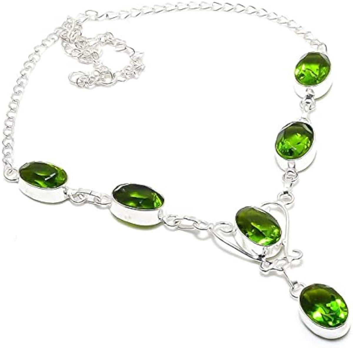 Amethyst Quartz Handmade NECKLACE 18" For Girls Woman's Sterling Silver Plated Jewelry From Kashish