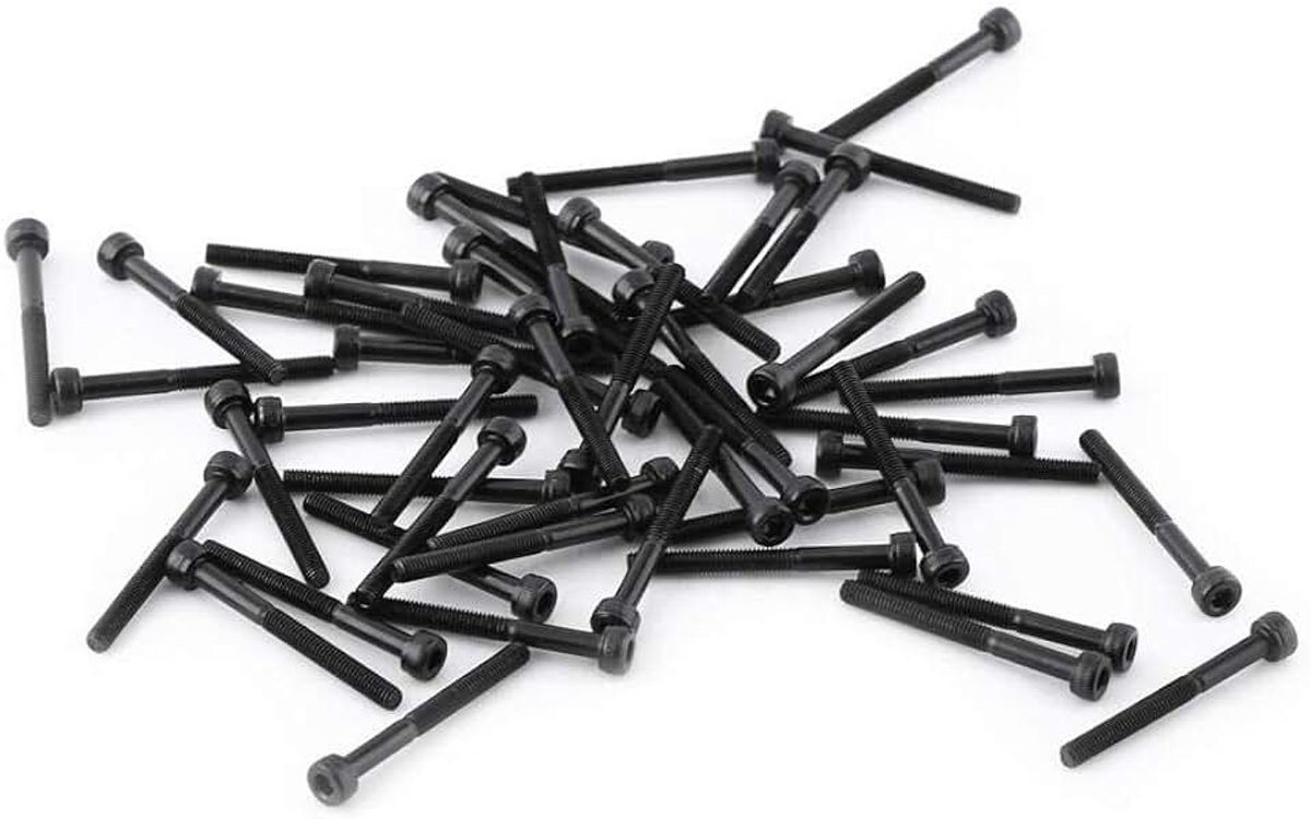 Akozon M3 Zwarte dopboutboutset 12,9 Grade gelegeerd koolstofstaal 4-50 mm(M3*30mm,Partially Threaded-50st)