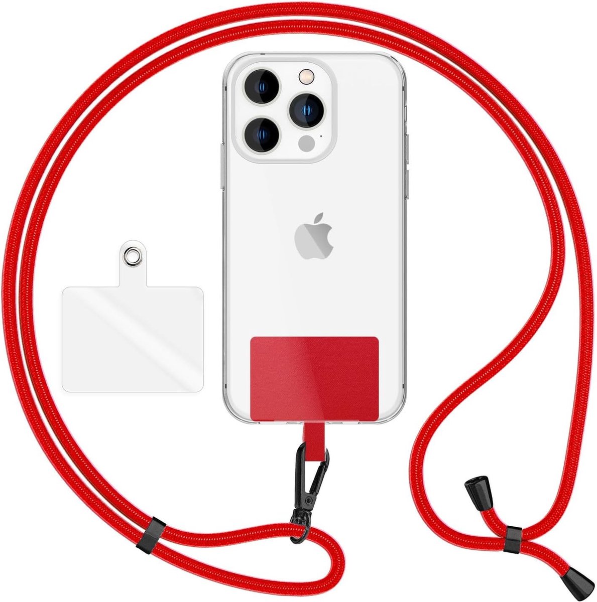 NALIA HoldMe Air universele ketting met kussen, draagriem met metalen karabijnhaak voor mobiele telefoonhoes - ShopVlot