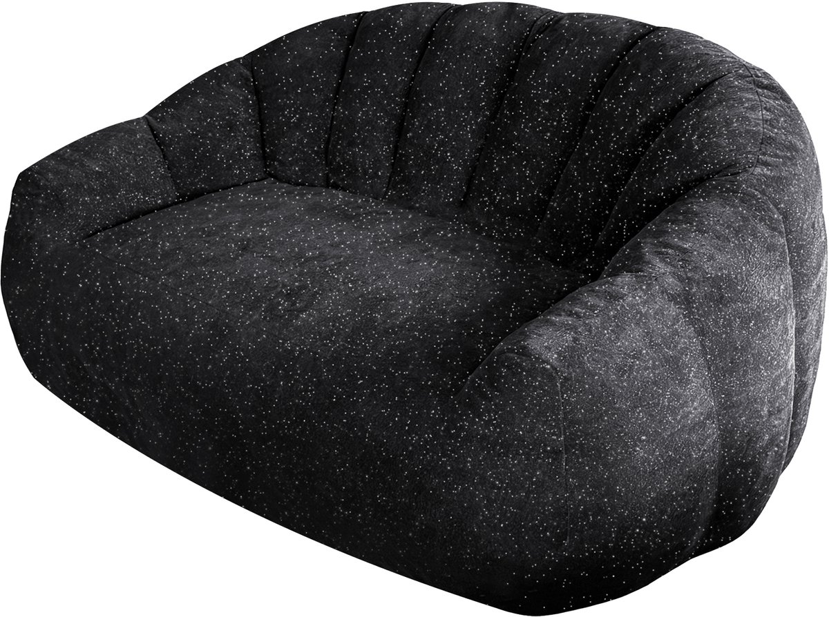 Ropilly Zitzak - Berenklauw Design - Ergonomische Loungestoel - Flanel - Woonkamer & Slaapkamer - Zwart