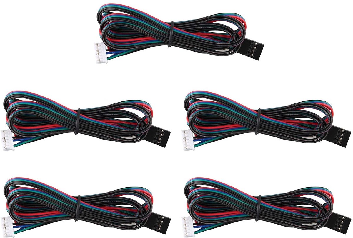 5 Stks 1 M Bipolaire Stepper Motor Kabel 4pin Nema17 Stappenmotor Kabel Aansluiting Kabel Lood Draad Band 4pin Kabel 42 Motor voor 3D Printer CNC Machines