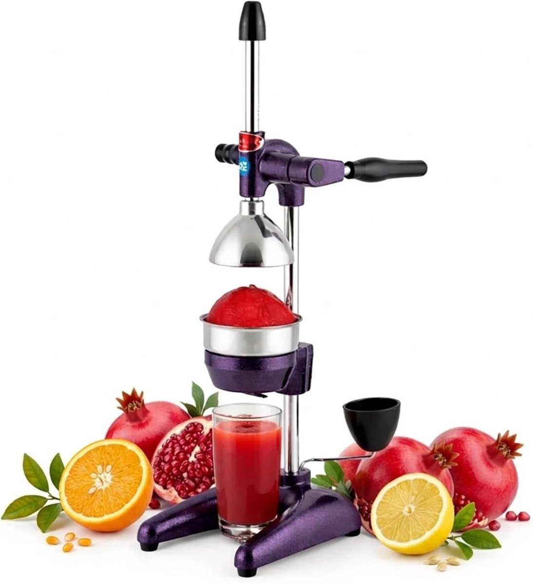Professional Granaatappel Juicer - Commerciële kwaliteit Handpers Sap Extractor voor Sinaasappel, Citroen, Grapefruit & Granaatappel - Heavy Duty Gietijzeren Handmatige Citruspers - Gemakkelijk
