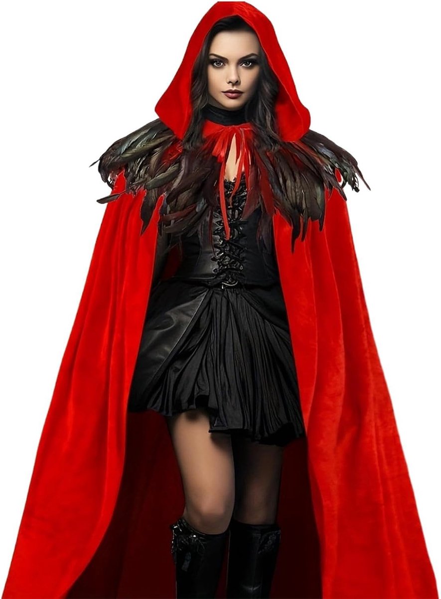 Mantel met capuchon voor dames Unisex lange gewaad Halloween kostuum