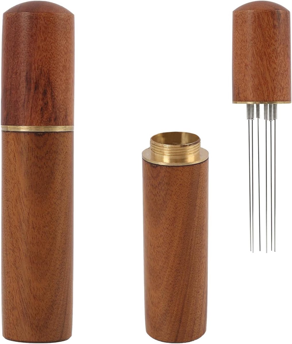 2 stuks verbeterde WDT-gereedschappen voor espresso met 6 fijne naalden 0,4 mm, koffiedispenser, barista-accessoires, gelijkmatig roeren van poeder en perfecte extractie