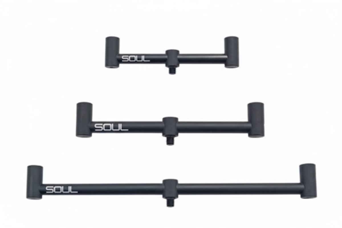 Soul Aluminium Buzzerbar - verstelbare 2 Rod hengelsteun voor banksticks 15 cm