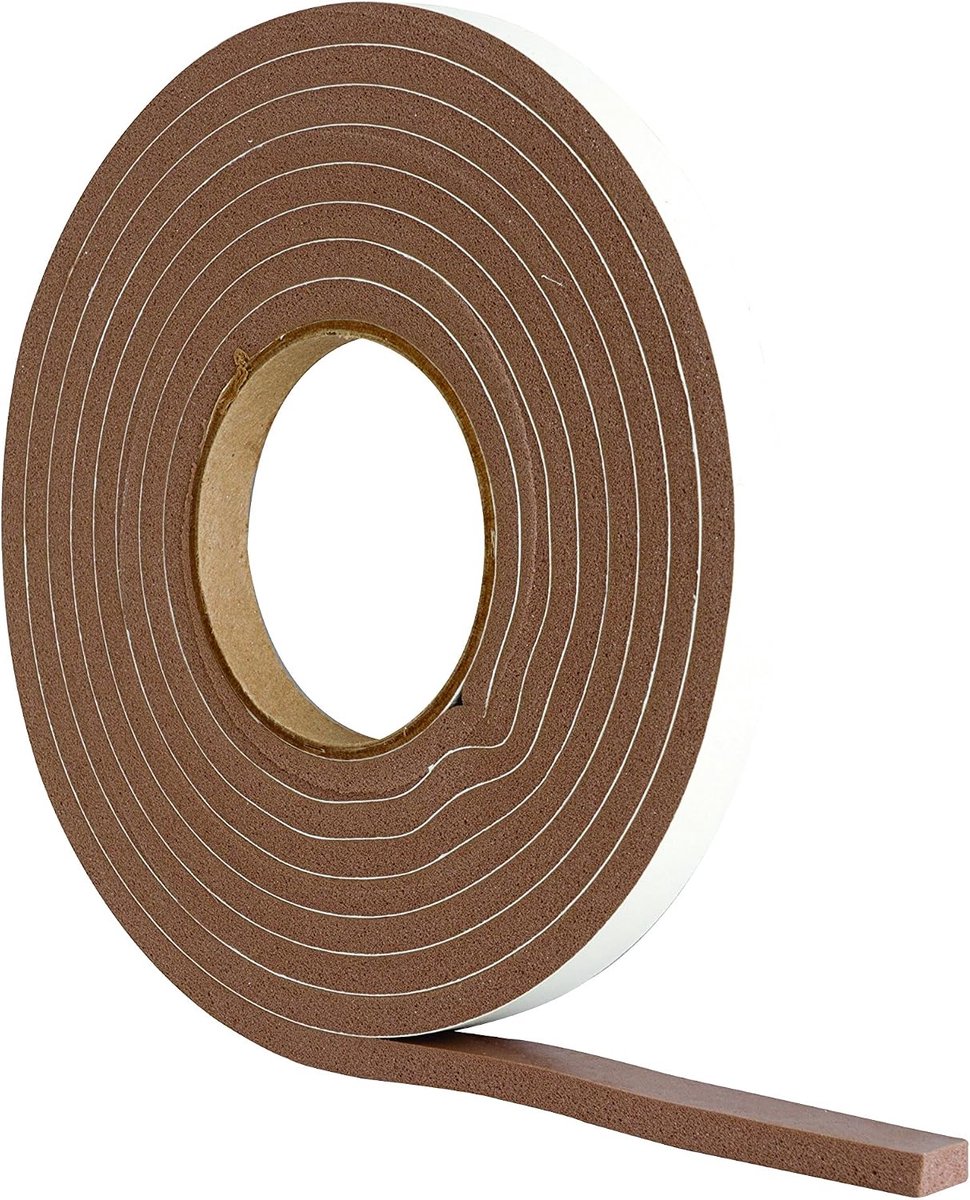 Afdichtingstape van schuimrubber, zeer dik, voor openingen tussen 4 en 7 mm, bruin, 3,5 m