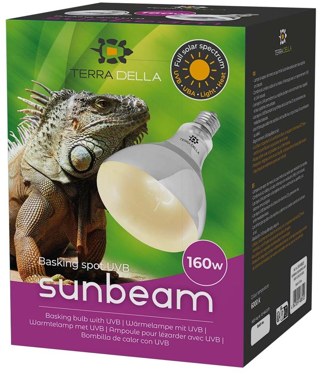 Terra Della UVB zonnelamp voor reptielen | 75W 100W 125W 160W | UVA UVB en warmte 160 Watt